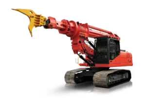 Telescopic Boom Wrecking Machine, LADLE DEBRICKING, Iron and Steel plant maintenance, Mining & Tunneling